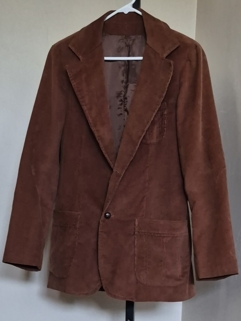 70s Vintage Brown Corduroy Blazer Oversized Boyfriend Jacket Suede Elbow Patch
